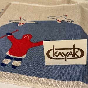 Set of Kayak Hand Silk Screened Placemats (4) and Napkins (4)